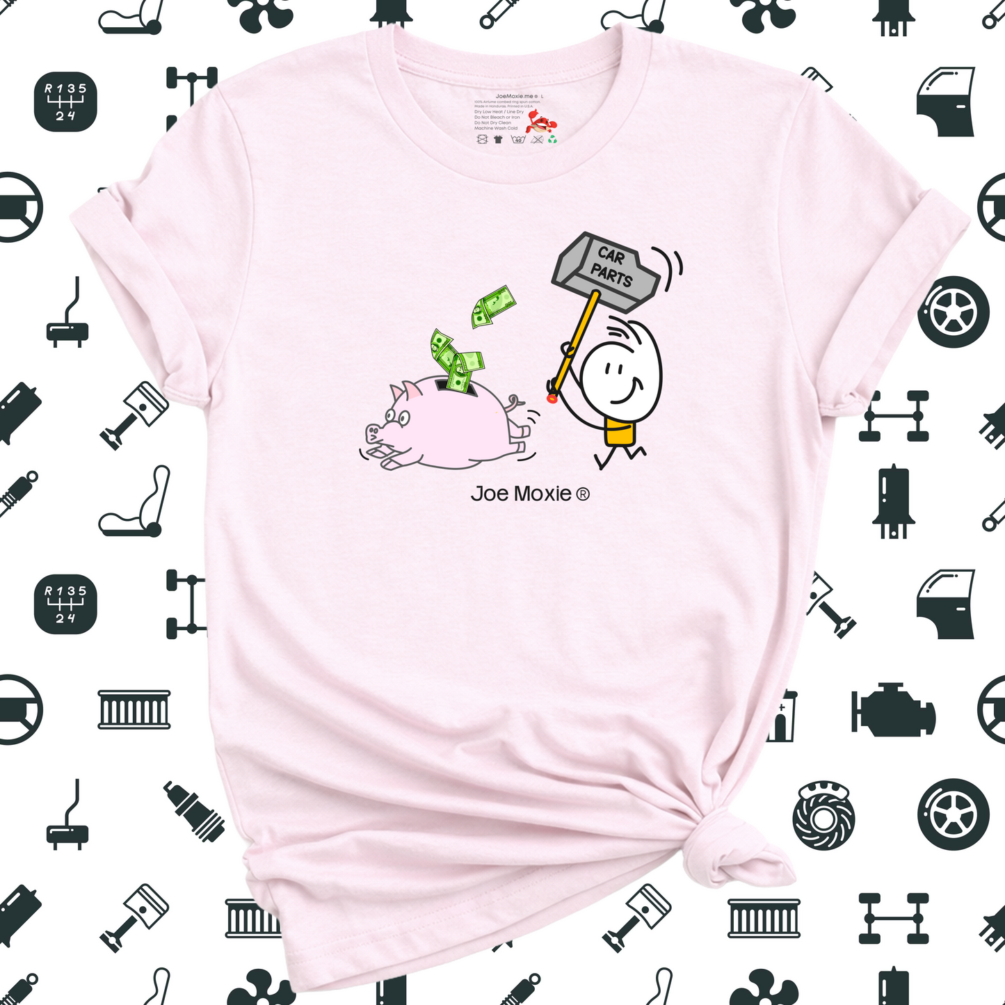 Joe Moxie® I Need More Car Parts Chasing Piggy Bank T- Shirt