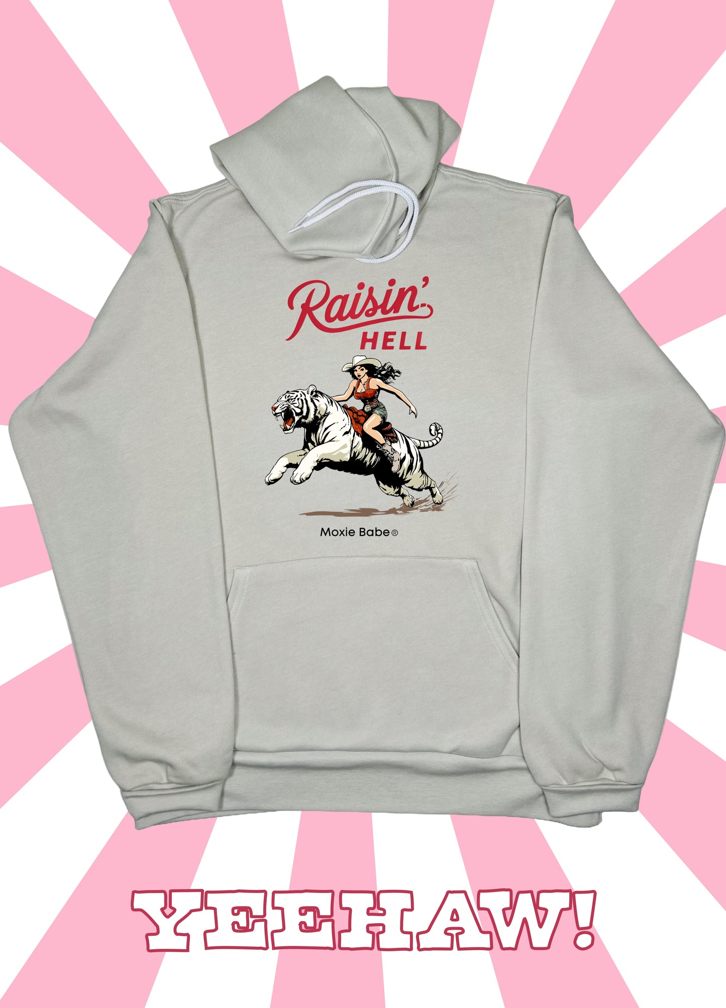 Moxie Babe® Raisin’ Hell Tan Hoodie