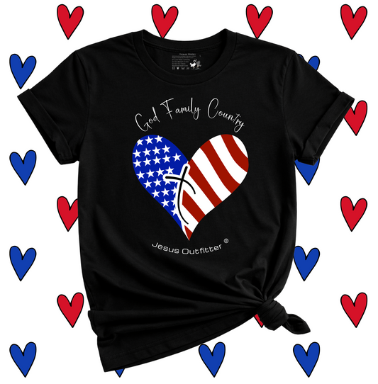 Jesus Outfitter® God, Family, Country T-Shirt