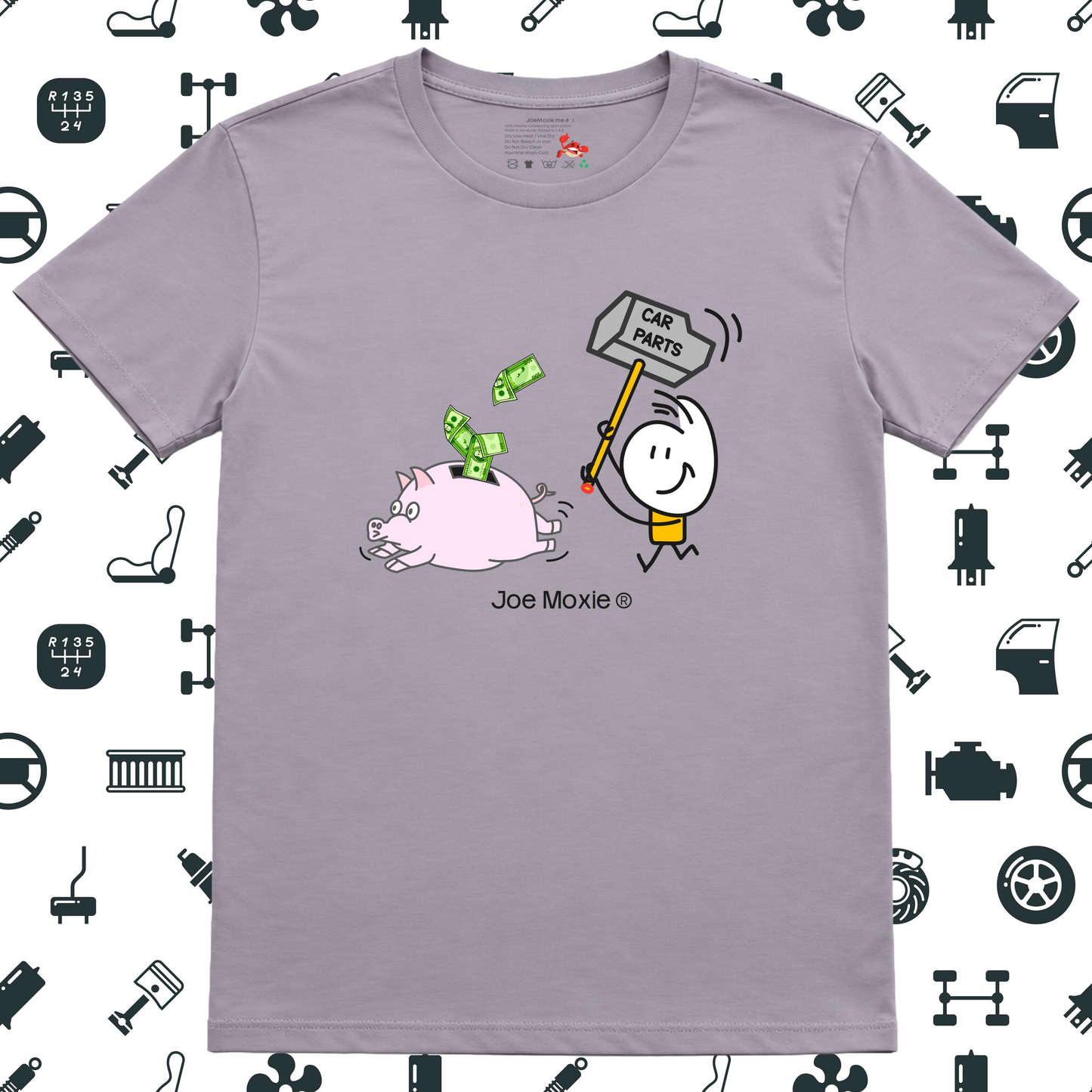 Joe Moxie® I Need More Car Parts Chasing Piggy Bank T- Shirt