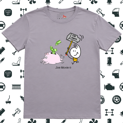 Joe Moxie® I Need More Car Parts Chasing Piggy Bank T- Shirt