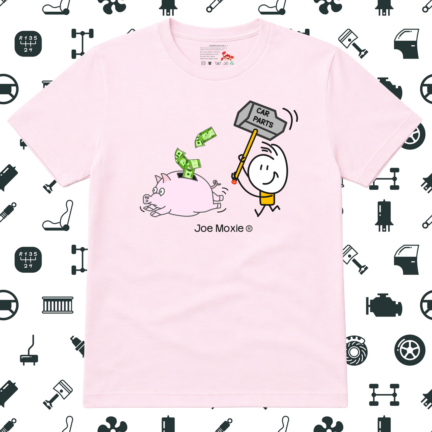 Joe Moxie® I Need More Car Parts Chasing Piggy Bank T- Shirt