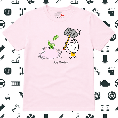 Joe Moxie® I Need More Car Parts Chasing Piggy Bank T- Shirt