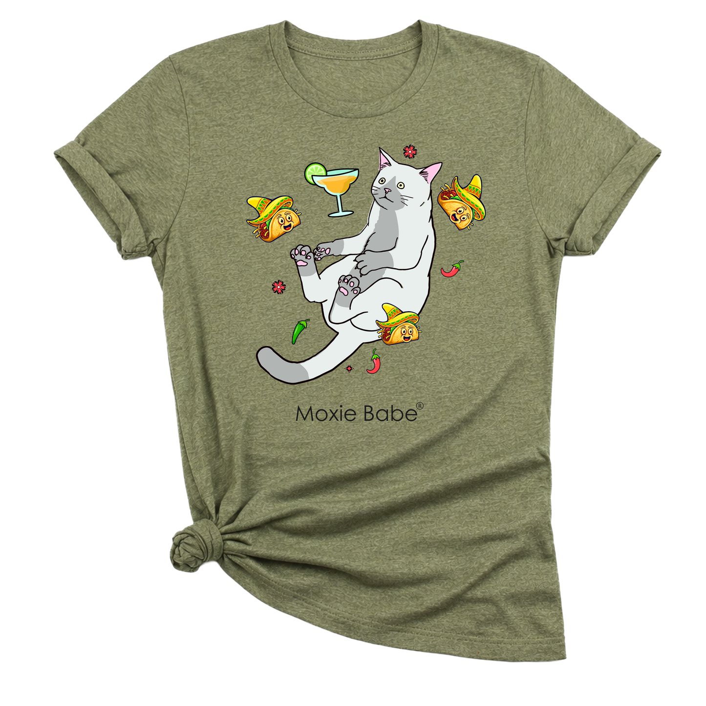 Moxie Babe® Tacos and Tequila Cat Trance T-Shirt