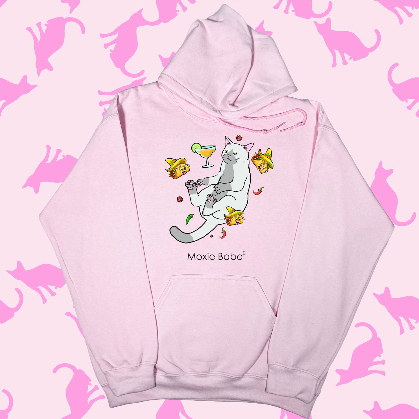 Moxie Babe® Tacos and Tequila Cat Trance Hoodie