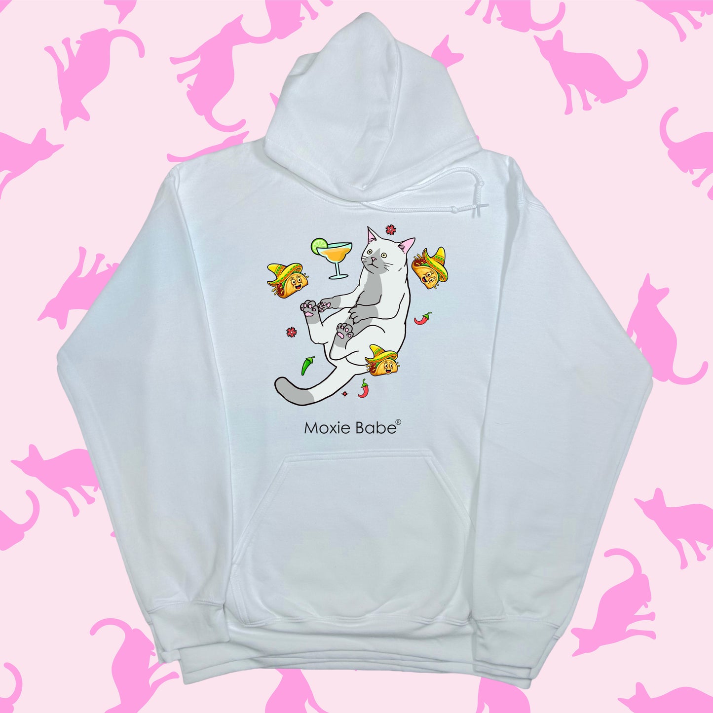 Moxie Babe® Tacos and Tequila Cat Trance Hoodie