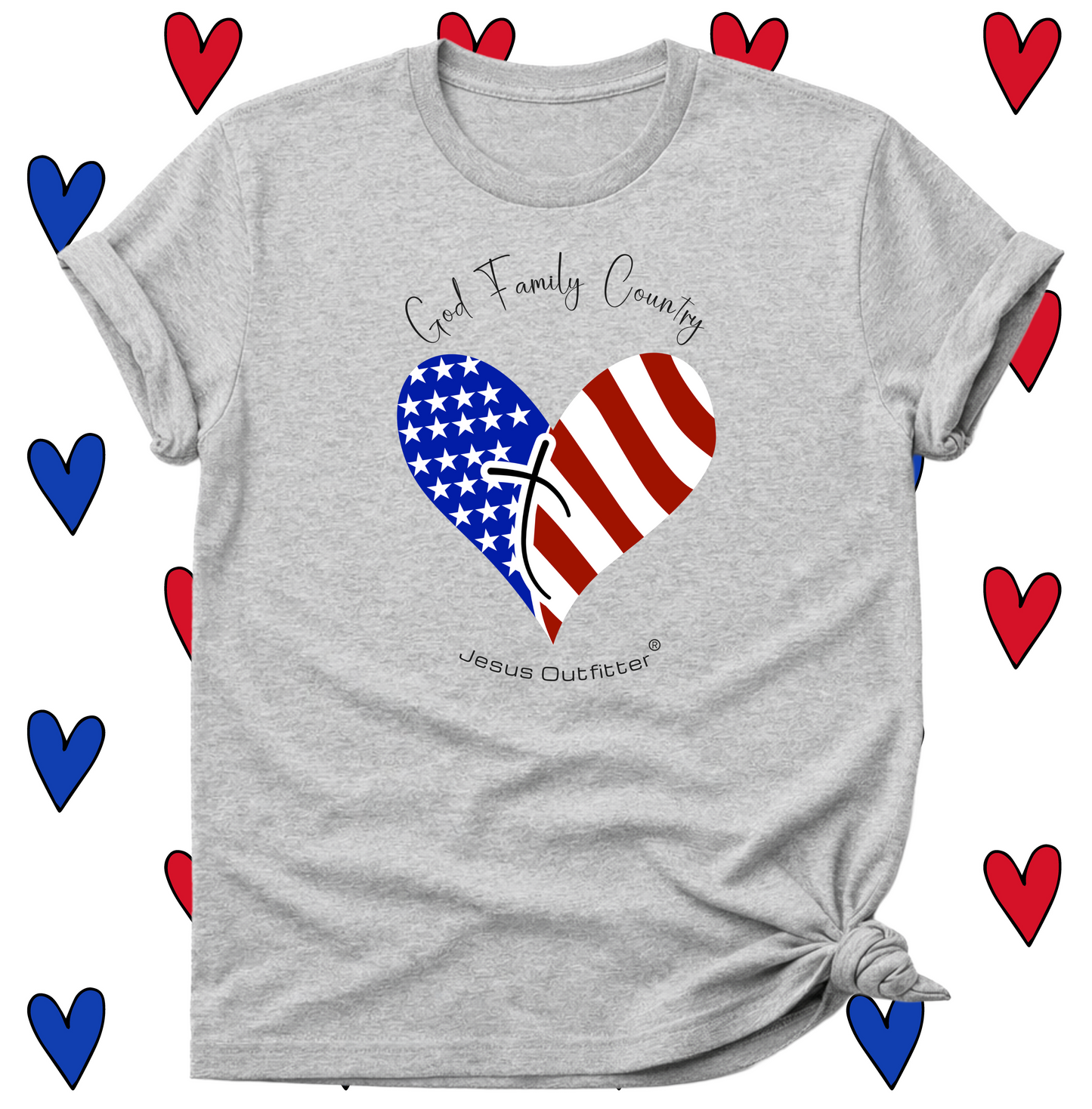 Jesus Outfitter® God, Family, Country T-Shirt