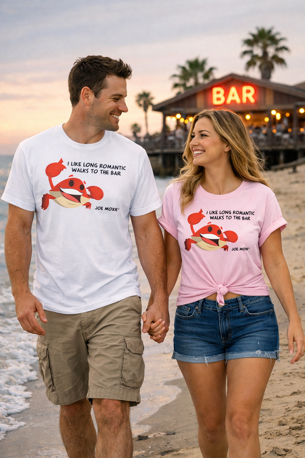 Joe Moxie® I Like Long Romantic Walks To The Bar T-Shirt